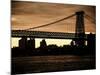 The Williamsburg Bridge at Nightfall - Lower East Side of Manhattan - New York City-Philippe Hugonnard-Mounted Photographic Print