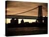 The Williamsburg Bridge at Nightfall - Lower East Side of Manhattan - New York City-Philippe Hugonnard-Stretched Canvas