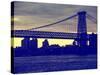 The Williamsburg Bridge at Nightfall - Lower East Side of Manhattan - New York City-Philippe Hugonnard-Stretched Canvas