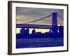 The Williamsburg Bridge at Nightfall - Lower East Side of Manhattan - New York City-Philippe Hugonnard-Framed Photographic Print