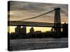 The Williamsburg Bridge at Nightfall - Lower East Side of Manhattan - New York City-Philippe Hugonnard-Stretched Canvas