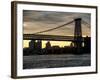 The Williamsburg Bridge at Nightfall - Lower East Side of Manhattan - New York City-Philippe Hugonnard-Framed Photographic Print