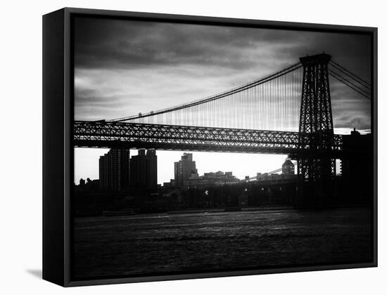 The Williamsburg Bridge at Nightfall - Lower East Side of Manhattan - New York City-Philippe Hugonnard-Framed Stretched Canvas