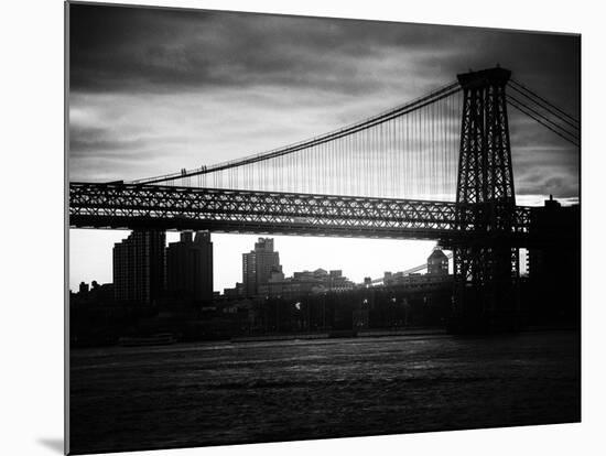 The Williamsburg Bridge at Nightfall - Lower East Side of Manhattan - New York City-Philippe Hugonnard-Mounted Photographic Print