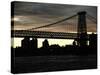 The Williamsburg Bridge at Nightfall - Lower East Side of Manhattan - New York-Philippe Hugonnard-Stretched Canvas