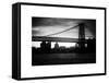 The Williamsburg Bridge at Nightfall - Lower East Side of Manhattan - New York-Philippe Hugonnard-Framed Stretched Canvas