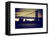 The Williamsburg Bridge at Nightfall - Lower East Side of Manhattan - New York-Philippe Hugonnard-Framed Stretched Canvas