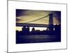 The Williamsburg Bridge at Nightfall - Lower East Side of Manhattan - New York-Philippe Hugonnard-Mounted Art Print