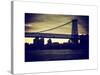 The Williamsburg Bridge at Nightfall - Lower East Side of Manhattan - New York-Philippe Hugonnard-Stretched Canvas