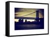 The Williamsburg Bridge at Nightfall - Lower East Side of Manhattan - New York-Philippe Hugonnard-Framed Stretched Canvas