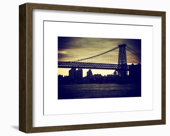 The Williamsburg Bridge at Nightfall - Lower East Side of Manhattan - New York-Philippe Hugonnard-Framed Art Print