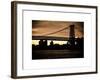 The Williamsburg Bridge at Nightfall - Lower East Side of Manhattan - New York-Philippe Hugonnard-Framed Art Print