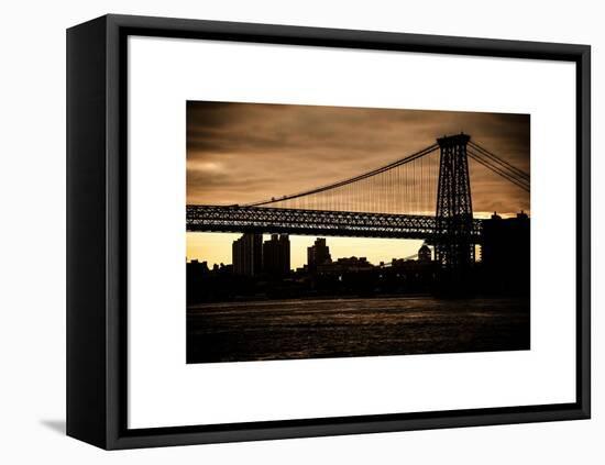 The Williamsburg Bridge at Nightfall - Lower East Side of Manhattan - New York-Philippe Hugonnard-Framed Stretched Canvas