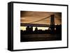 The Williamsburg Bridge at Nightfall - Lower East Side of Manhattan - New York-Philippe Hugonnard-Framed Stretched Canvas