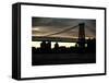 The Williamsburg Bridge at Nightfall - Lower East Side of Manhattan - New York-Philippe Hugonnard-Framed Stretched Canvas