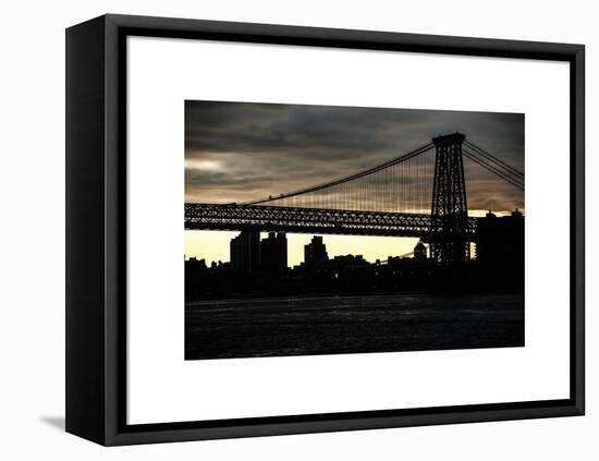 The Williamsburg Bridge at Nightfall - Lower East Side of Manhattan - New York-Philippe Hugonnard-Framed Stretched Canvas