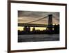 The Williamsburg Bridge at Nightfall - Lower East Side of Manhattan - New York-Philippe Hugonnard-Framed Art Print