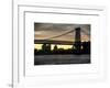 The Williamsburg Bridge at Nightfall - Lower East Side of Manhattan - New York-Philippe Hugonnard-Framed Art Print