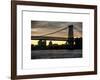 The Williamsburg Bridge at Nightfall - Lower East Side of Manhattan - New York-Philippe Hugonnard-Framed Art Print