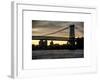 The Williamsburg Bridge at Nightfall - Lower East Side of Manhattan - New York-Philippe Hugonnard-Framed Art Print