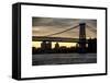 The Williamsburg Bridge at Nightfall - Lower East Side of Manhattan - New York-Philippe Hugonnard-Framed Stretched Canvas