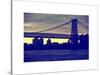 The Williamsburg Bridge at Nightfall - Lower East Side of Manhattan - New York-Philippe Hugonnard-Stretched Canvas