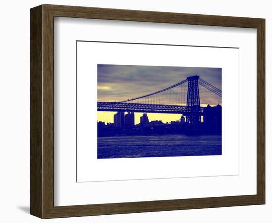 The Williamsburg Bridge at Nightfall - Lower East Side of Manhattan - New York-Philippe Hugonnard-Framed Art Print