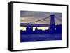 The Williamsburg Bridge at Nightfall - Lower East Side of Manhattan - New York-Philippe Hugonnard-Framed Stretched Canvas