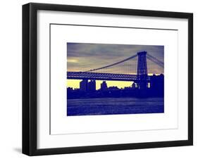 The Williamsburg Bridge at Nightfall - Lower East Side of Manhattan - New York-Philippe Hugonnard-Framed Art Print