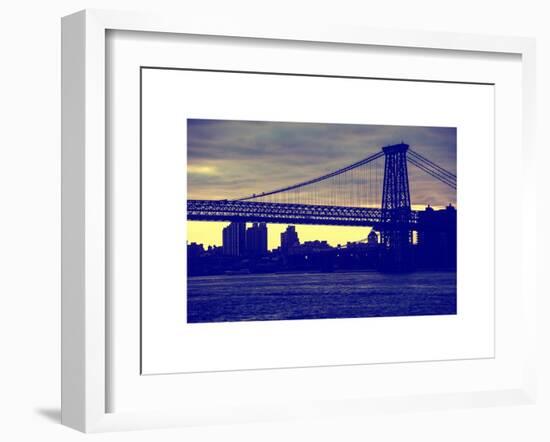 The Williamsburg Bridge at Nightfall - Lower East Side of Manhattan - New York-Philippe Hugonnard-Framed Art Print