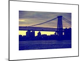 The Williamsburg Bridge at Nightfall - Lower East Side of Manhattan - New York-Philippe Hugonnard-Mounted Art Print