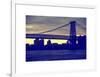 The Williamsburg Bridge at Nightfall - Lower East Side of Manhattan - New York-Philippe Hugonnard-Framed Art Print