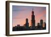 The Willis Tower at Dusk, Chicago.-Jon Hicks-Framed Photographic Print