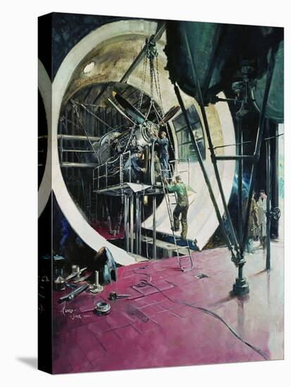 The Wind Tunnel , 1944 (Oil on Canvas)-Terence Cuneo-Stretched Canvas