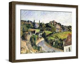 The Winding Road, C.1877-Paul Cézanne-Framed Giclee Print