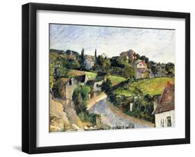 The Winding Road, C.1877-Paul Cézanne-Framed Giclee Print