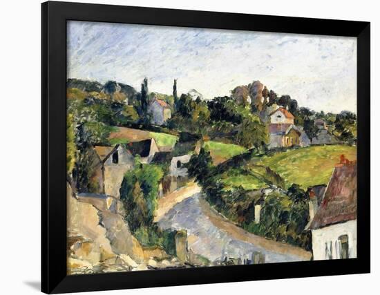 The Winding Road, C.1877-Paul Cézanne-Framed Giclee Print