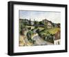 The Winding Road, C.1877-Paul Cézanne-Framed Giclee Print