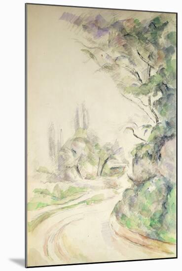 The Winding Road, c.1900-06-Paul Cézanne-Mounted Giclee Print