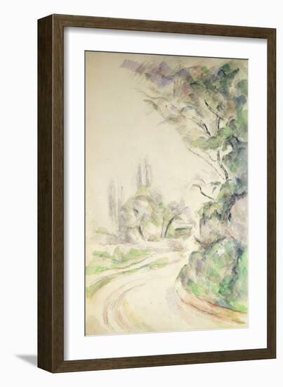 The Winding Road, c.1900-06-Paul Cézanne-Framed Giclee Print