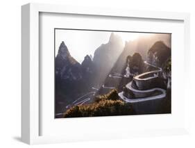 The Winding Road of Tianmen Mountain National Park, Hunan Province, China-kikujungboy-Framed Photographic Print