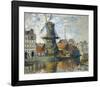 The Windmill on the Onbekende Gracht, Amsterdam, 1874-Claude Monet-Framed Premium Giclee Print