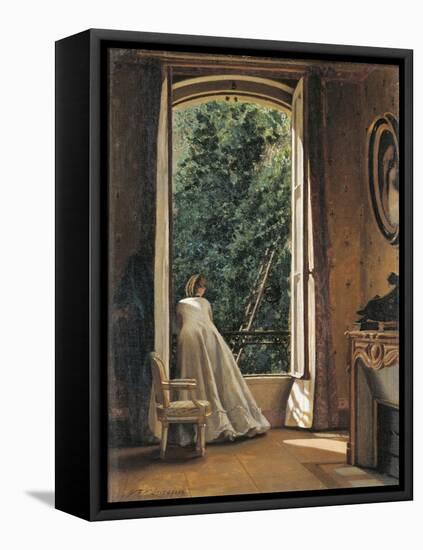 The Window Overlooking Apple Garden-Vito D'ancona-Framed Stretched Canvas
