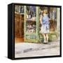 The Window-Shopping Girl-Vicenzo Irolli-Framed Stretched Canvas