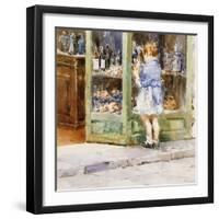 The Window-Shopping Girl-Vicenzo Irolli-Framed Giclee Print