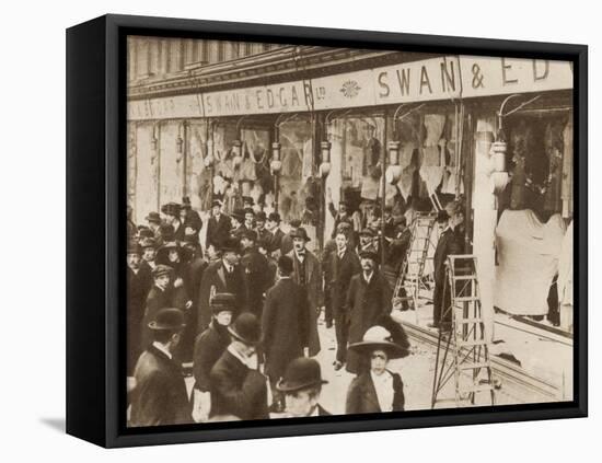 The Windows of Swan and Edgar Ltd Smashed by Suffragettes-null-Framed Stretched Canvas