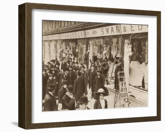 The Windows of Swan and Edgar Ltd Smashed by Suffragettes-null-Framed Photographic Print