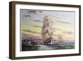 "The Windsor Park" Leaving the Thames-John Sutton-Framed Giclee Print