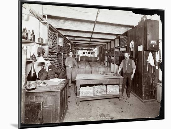 The Wine Cellar of the Hotel Manhattan, 1902-Byron Company-Mounted Giclee Print