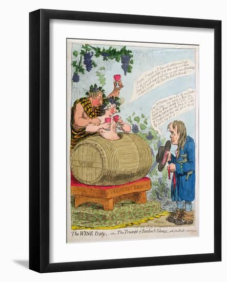 The Wine Duty, or the Triumph of Bacchus and Silenus with John Bull's Remonstrance, Published by…-James Gillray-Framed Giclee Print